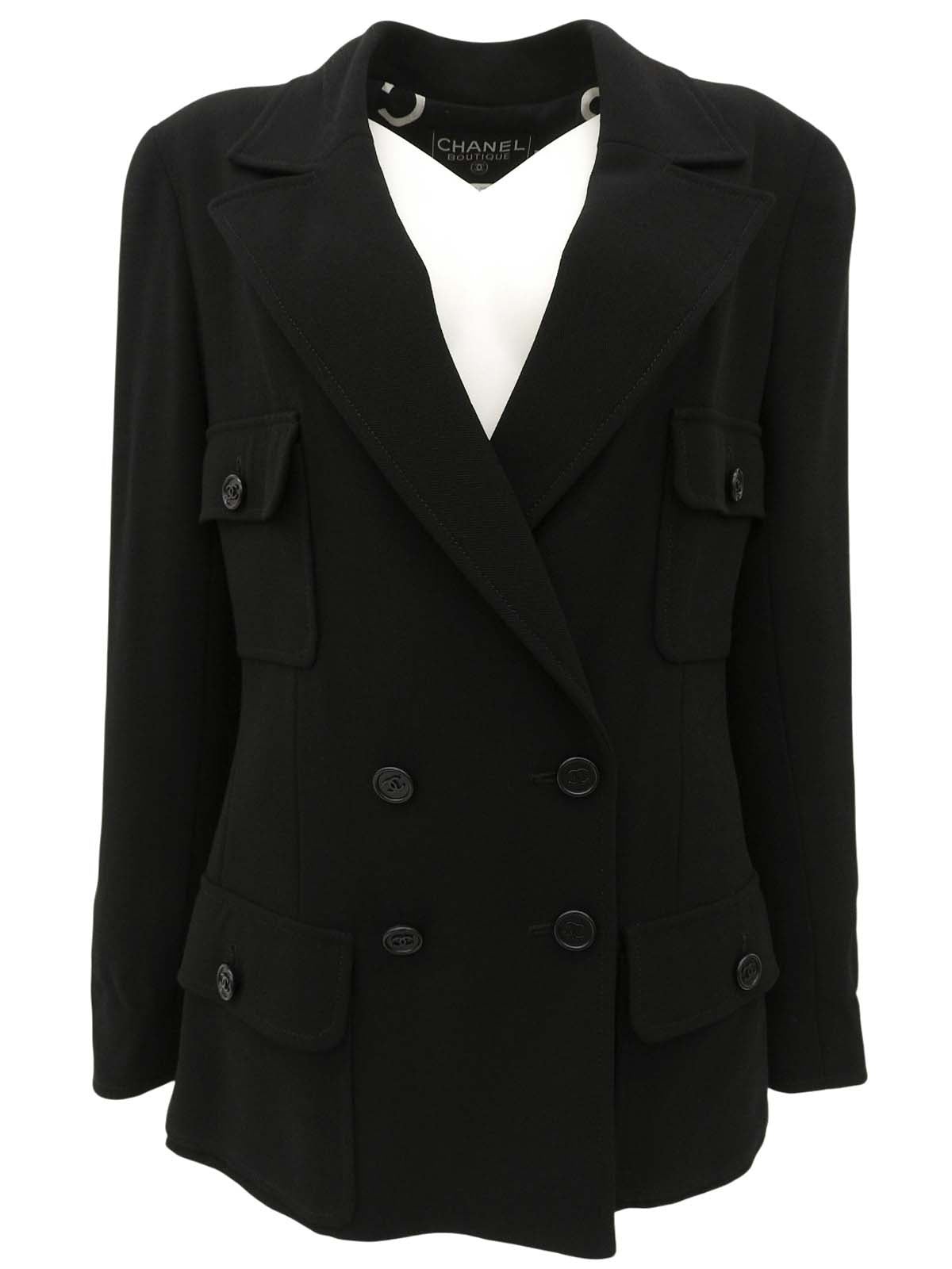 1997年製 ウールCCマークボタンジャケット ブラック