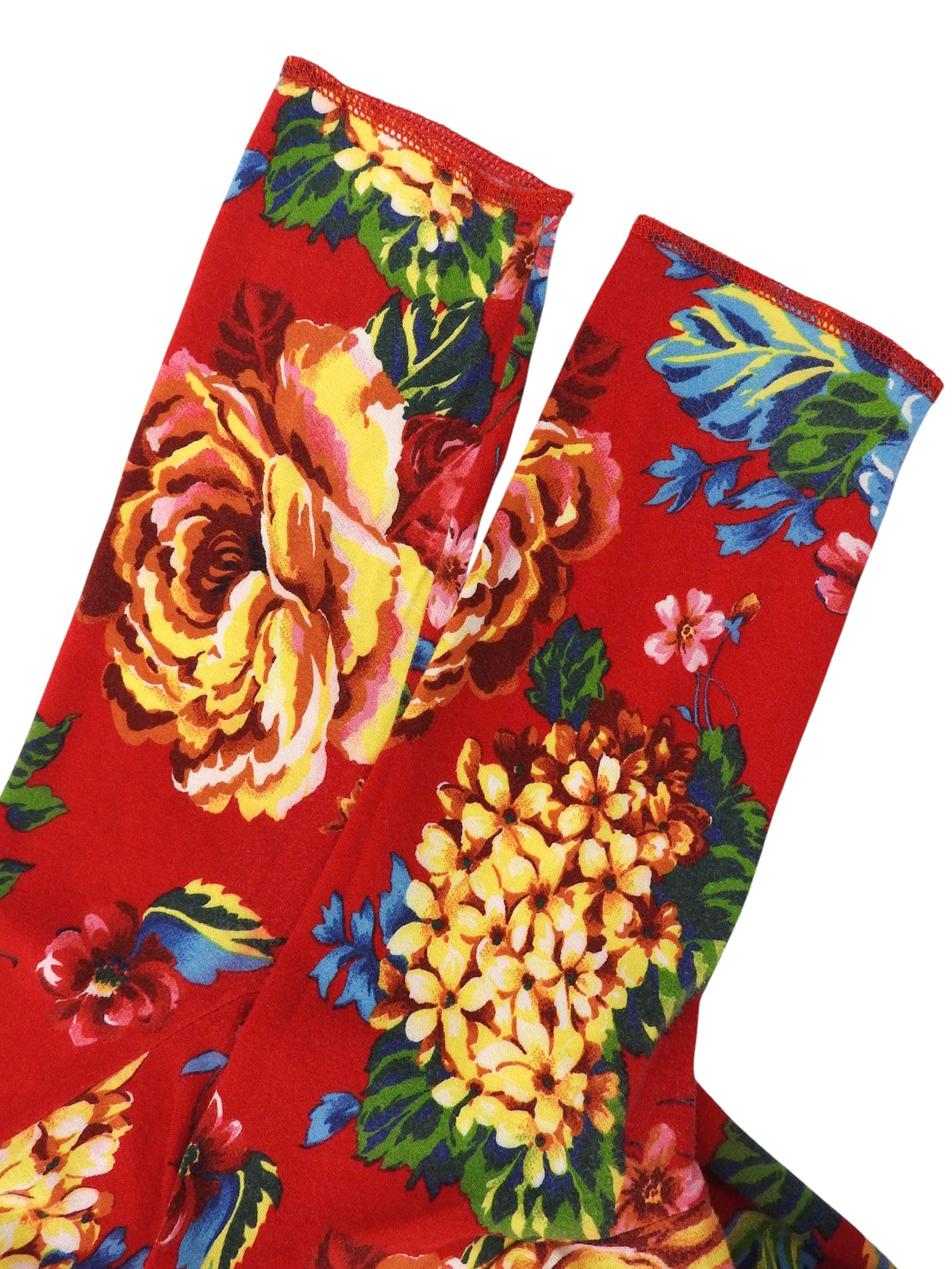 フラワーパターントップス レッド/マルチカラー