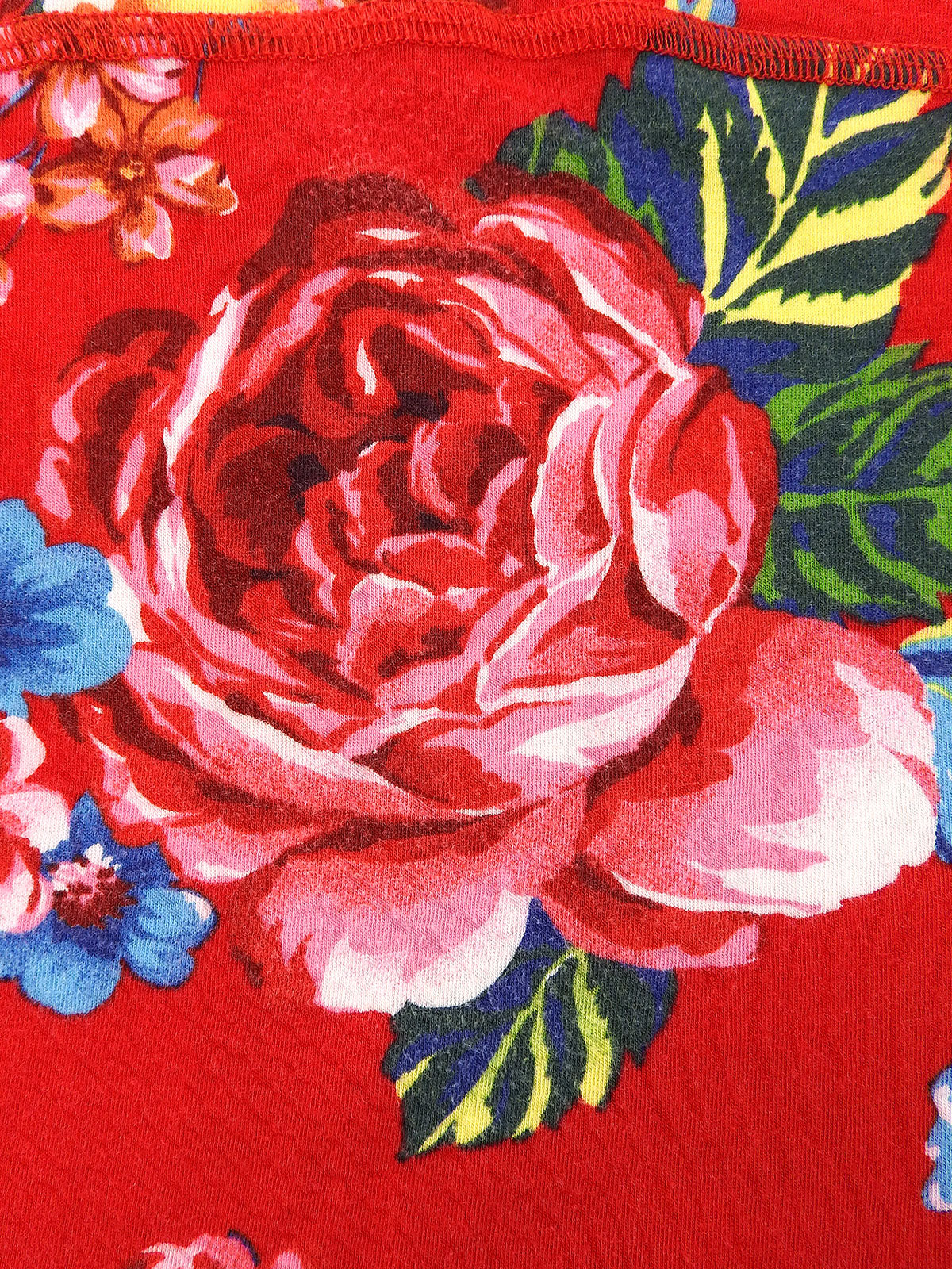 フラワーパターントップス レッド/マルチカラー