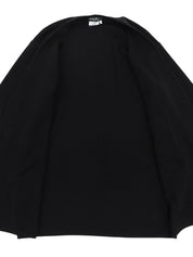 Design Button Long Cardigan in Black