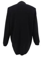 Design Button Long Cardigan in Black