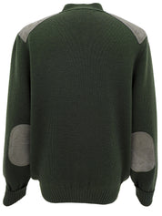 ウールロゴ刺繍カーディガン カーキ