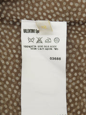 ドットパターンレース半袖トップス ブラウン