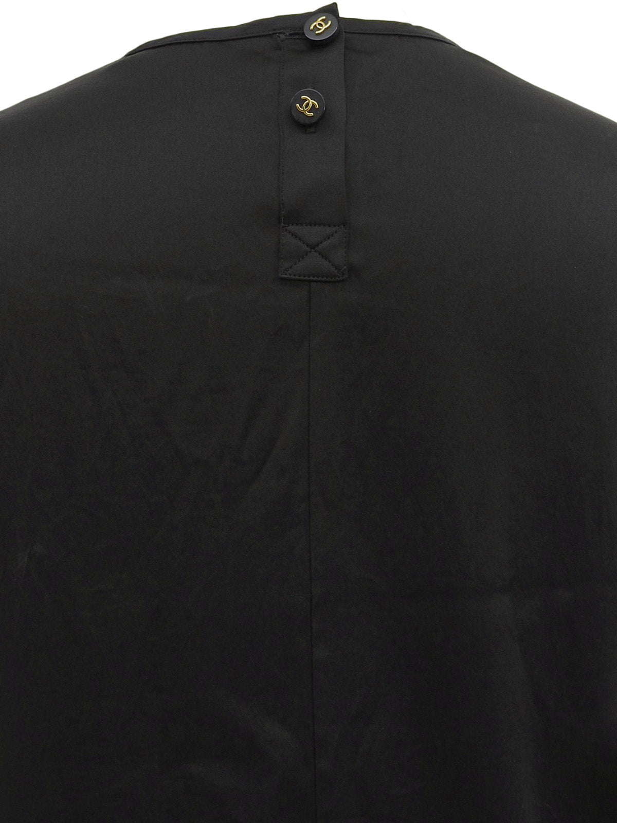 CCマークボタン半袖トップス ブラック