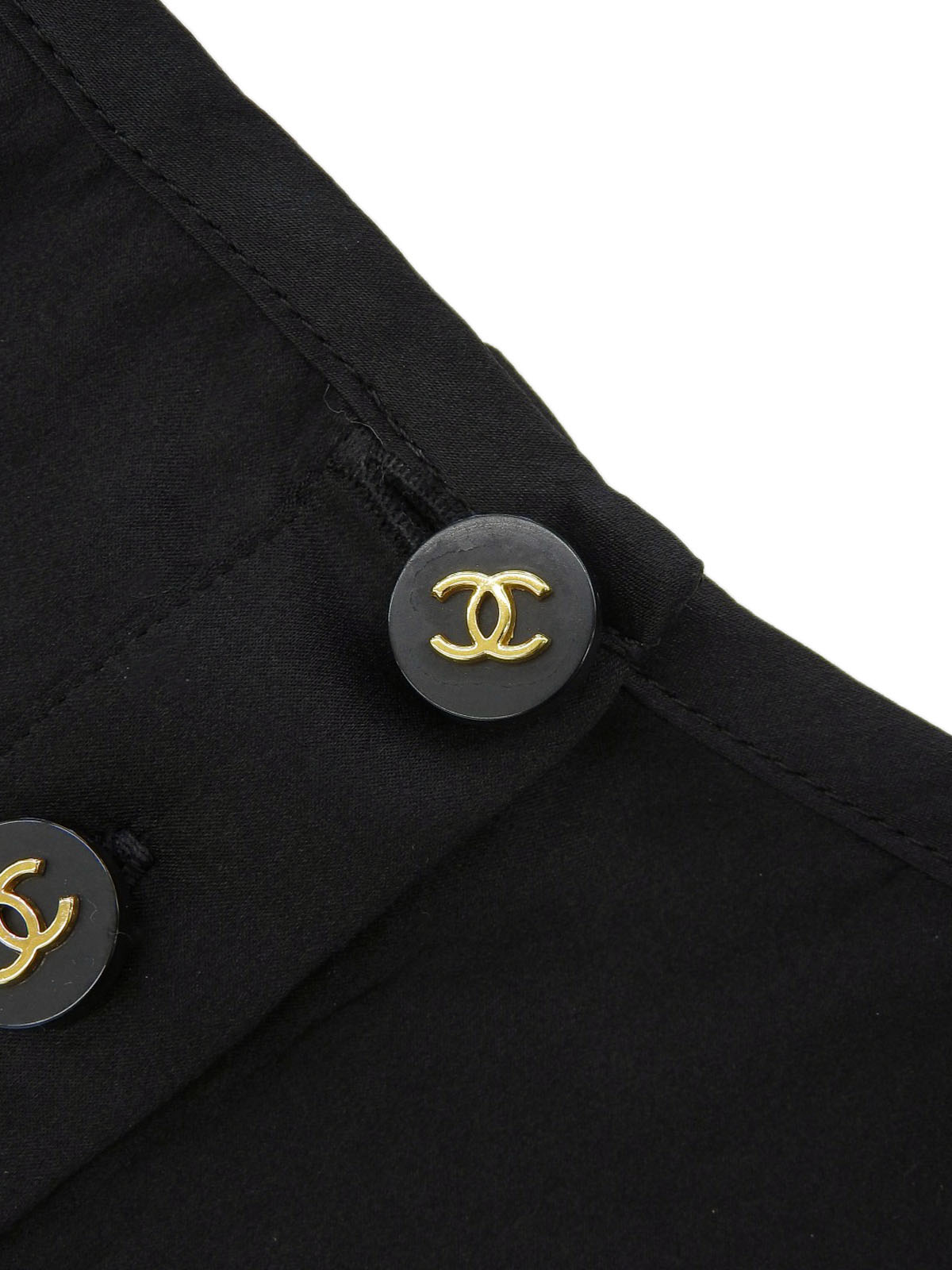 CCマークボタン半袖トップス ブラック