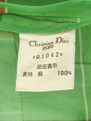 リネンチェックパターンジャケット グリーン