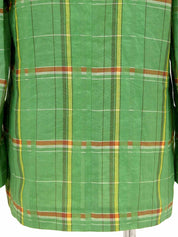 リネンチェックパターンジャケット グリーン