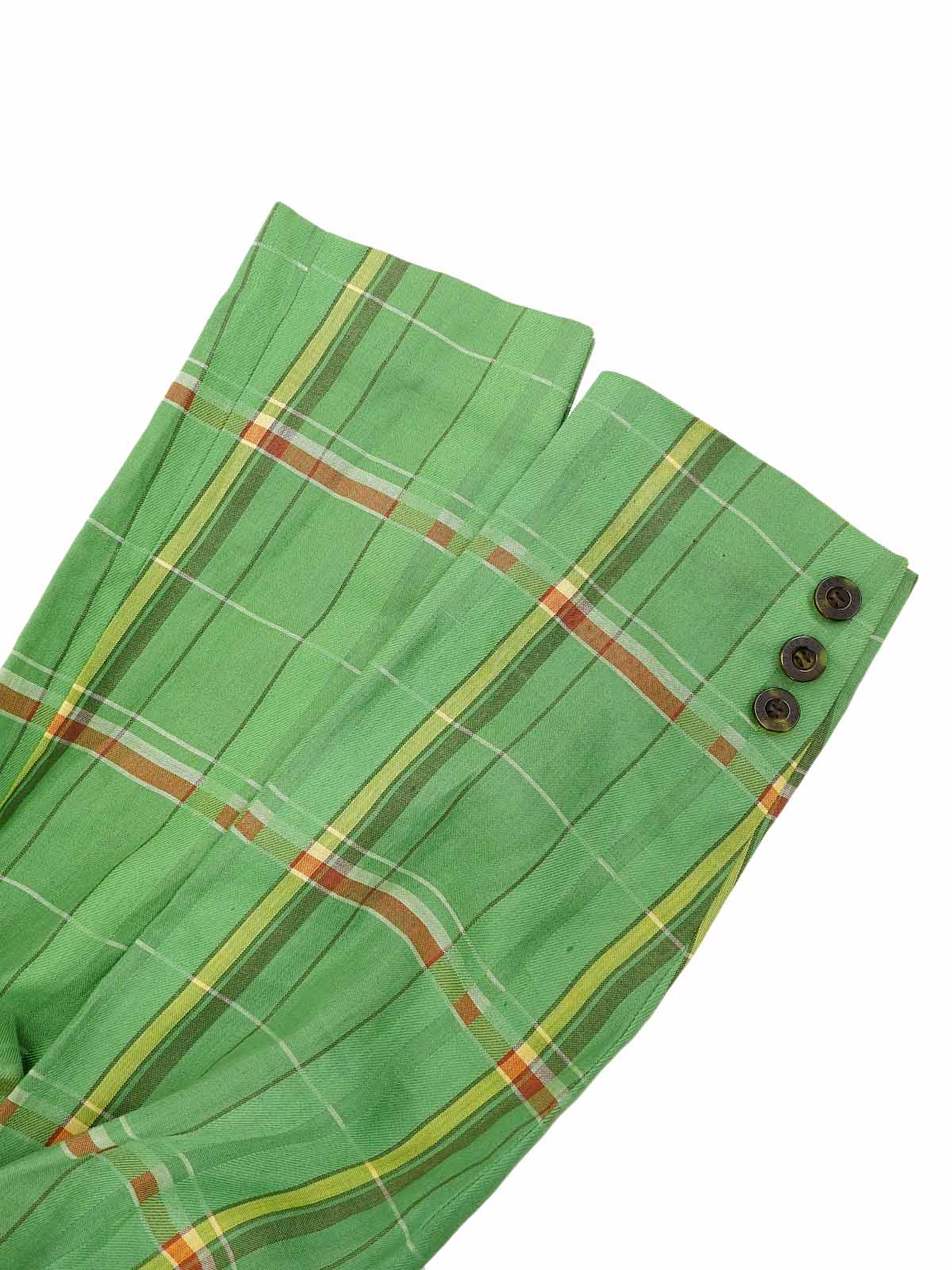 リネンチェックパターンジャケット グリーン