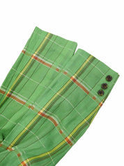 リネンチェックパターンジャケット グリーン