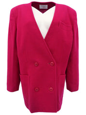 ウールノーカラージャケット ピンク