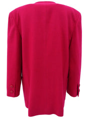 ウールノーカラージャケット ピンク