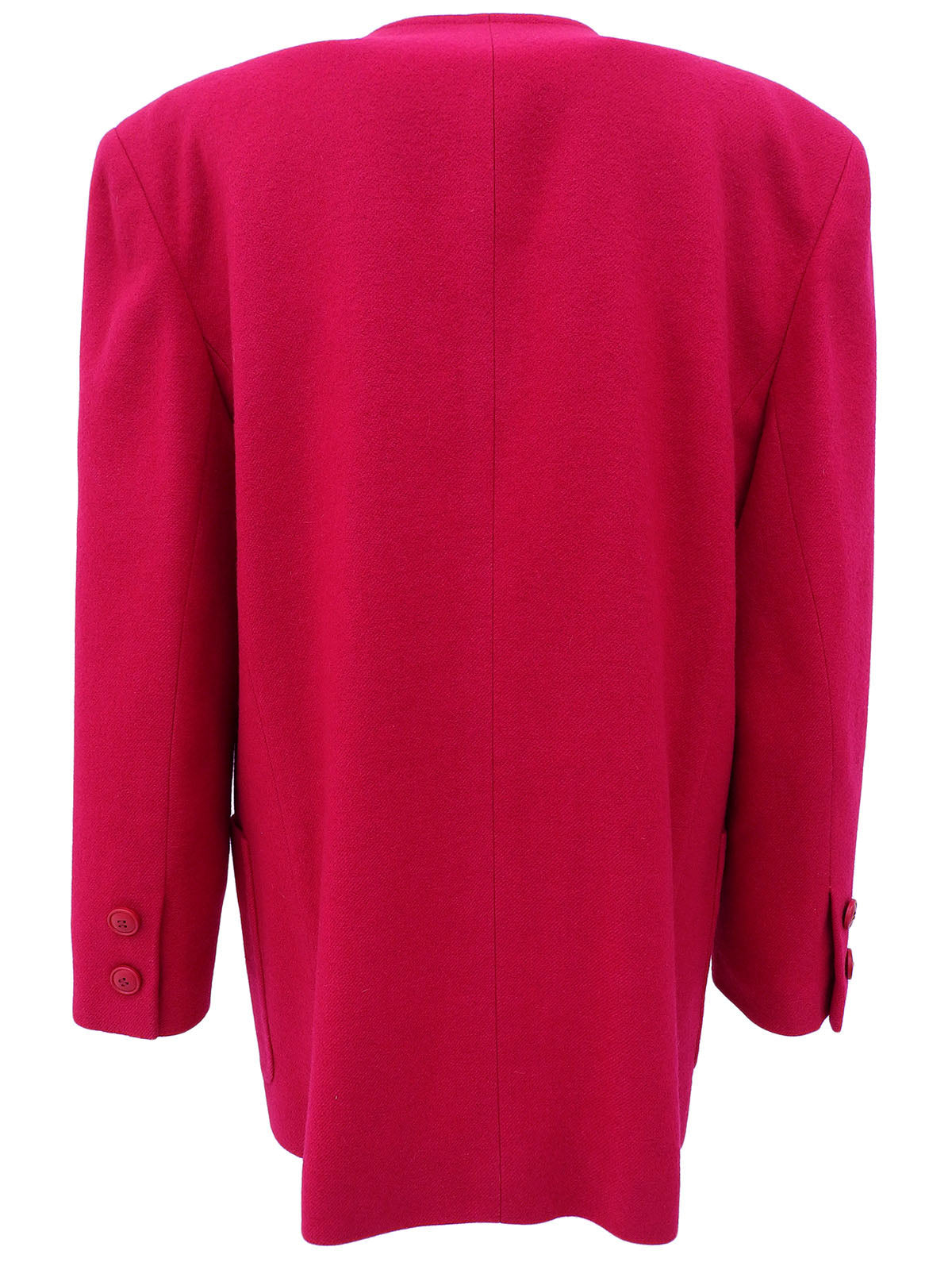 Pink wool collarless jacket