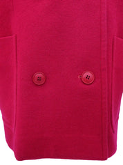 ウールノーカラージャケット ピンク