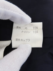 ロゴボタンウールコート　ネイビー