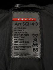 ツイードナイロンコンビダウンベスト　グレー/ダークブラウン