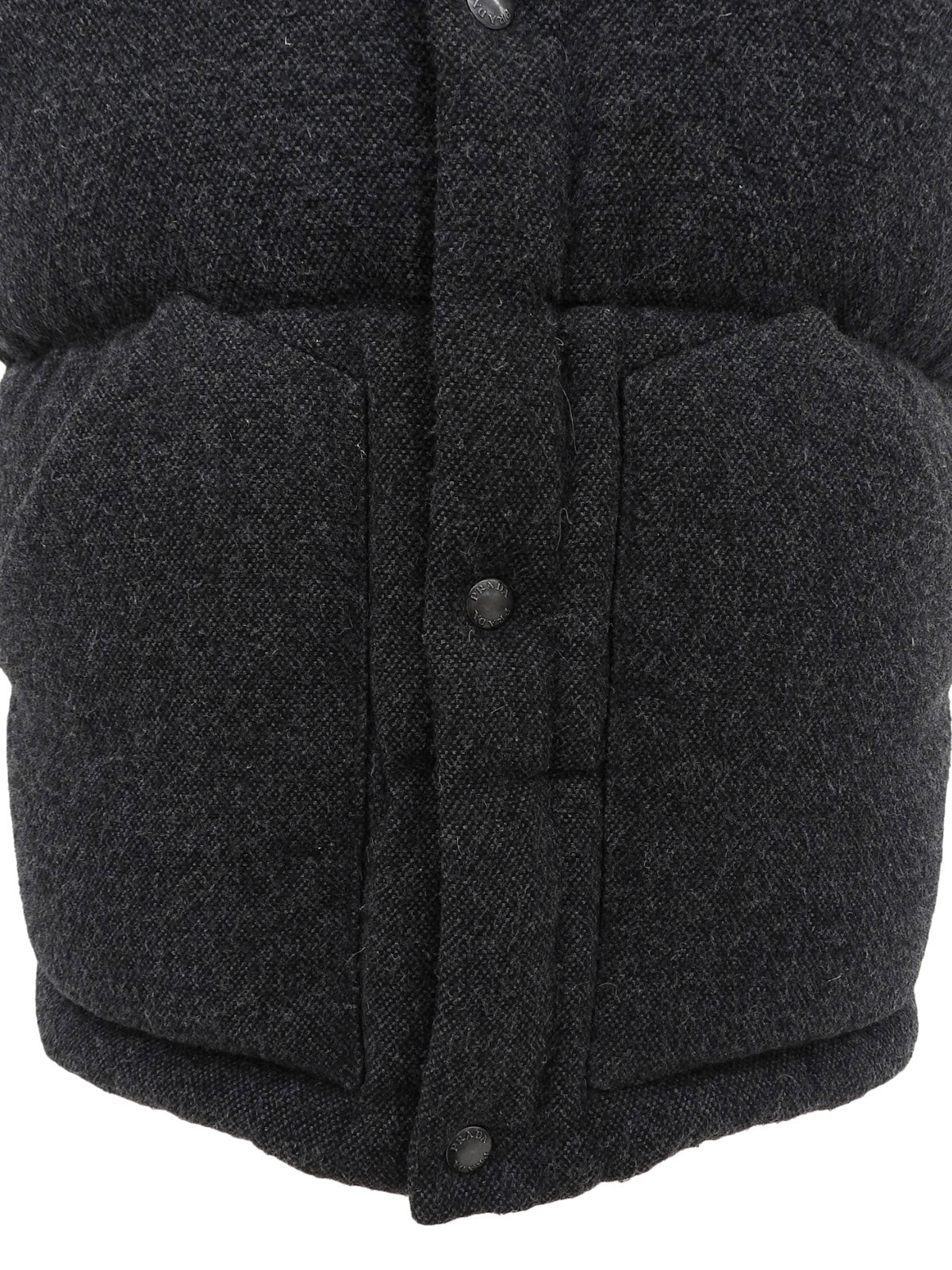 ツイードナイロンコンビダウンベスト グレー/ダークブラウン