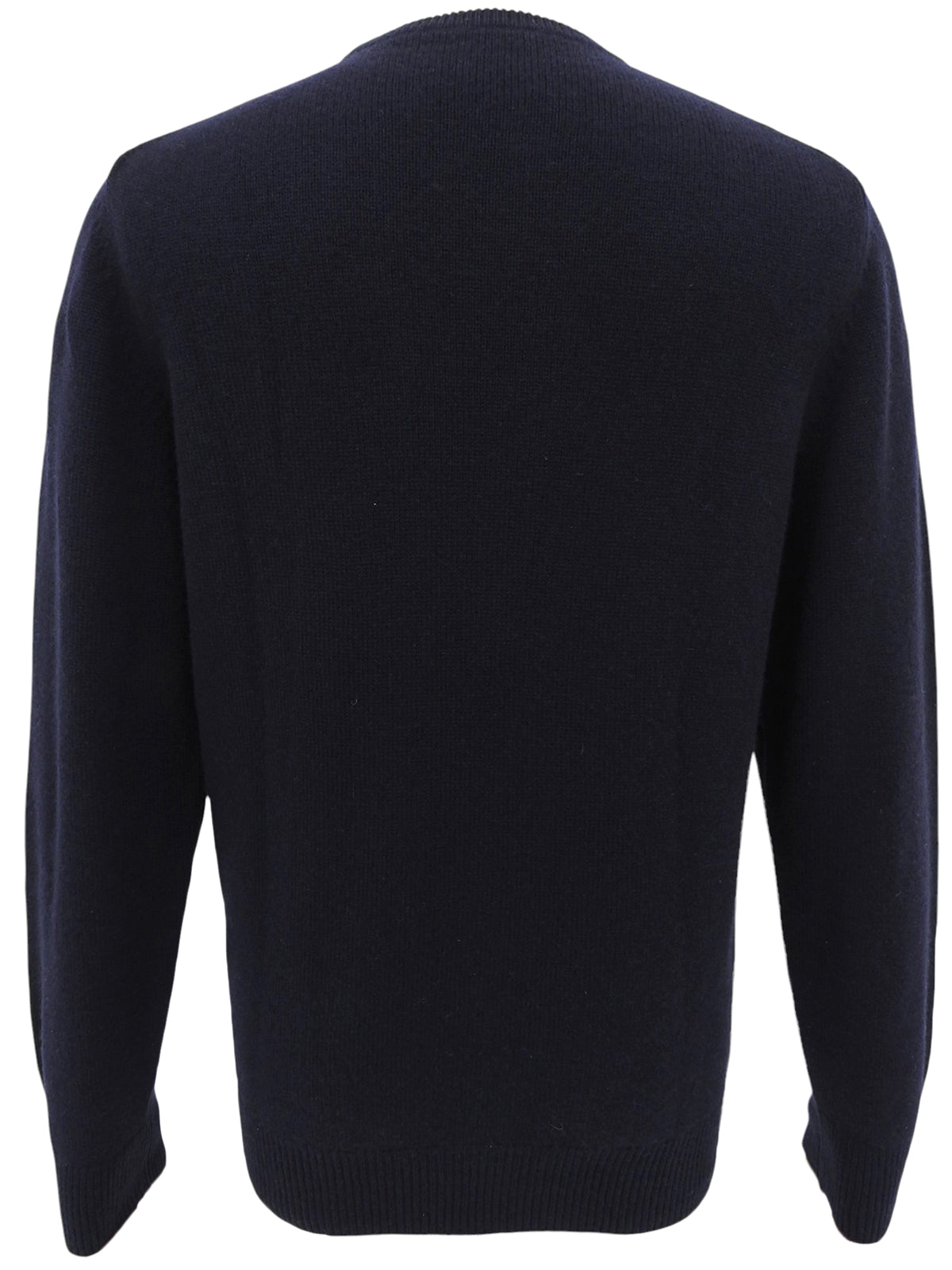 カシミヤロゴ刺繍ニットセーター　ネイビー