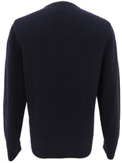 カシミヤロゴ刺繍ニットセーター　ネイビー