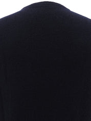 カシミヤロゴ刺繍ニットセーター　ネイビー