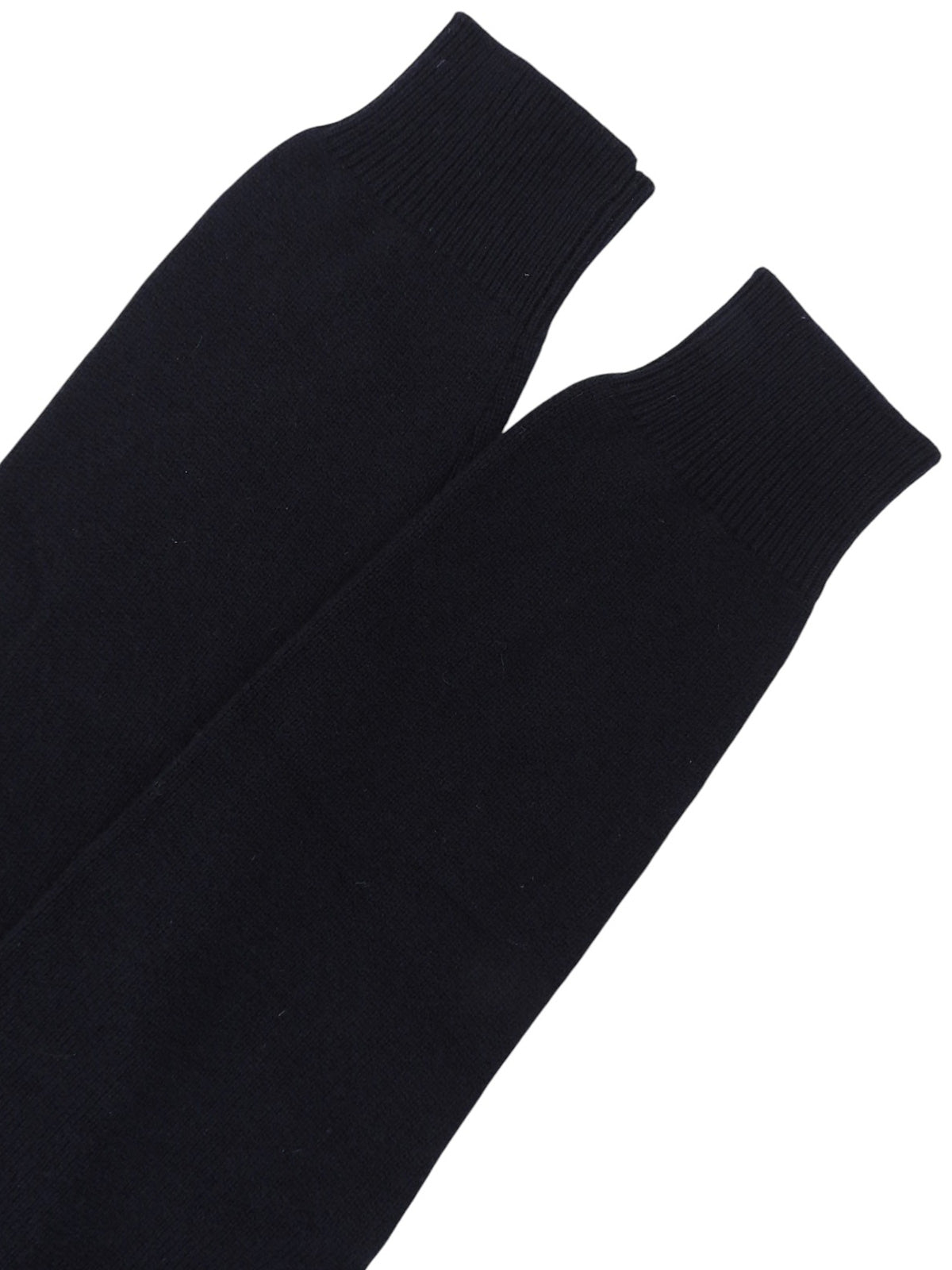 Navy cashmere knit sweater with embroidered logo