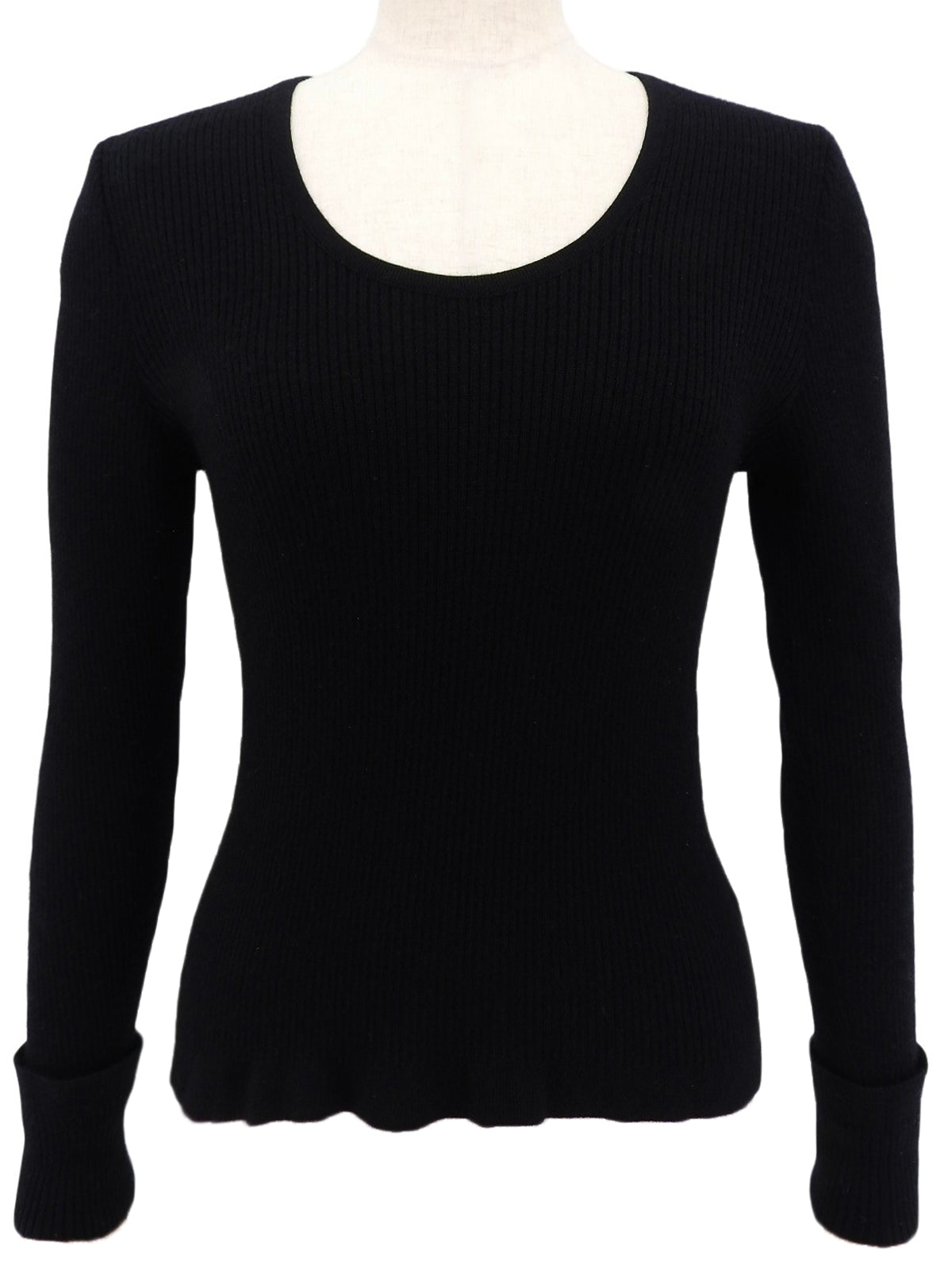 1996年製 カシミアCCマークボタン長袖ニットトップス ブラック