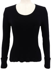 1996 Cashmere CC Mark Button Long Sleeve Knit Top #40 Black