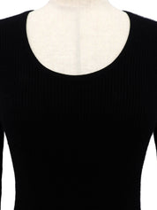 1996年製 カシミアCCマークボタン長袖ニットトップス ブラック