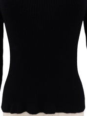 1996年製 カシミアCCマークボタン長袖ニットトップス ブラック