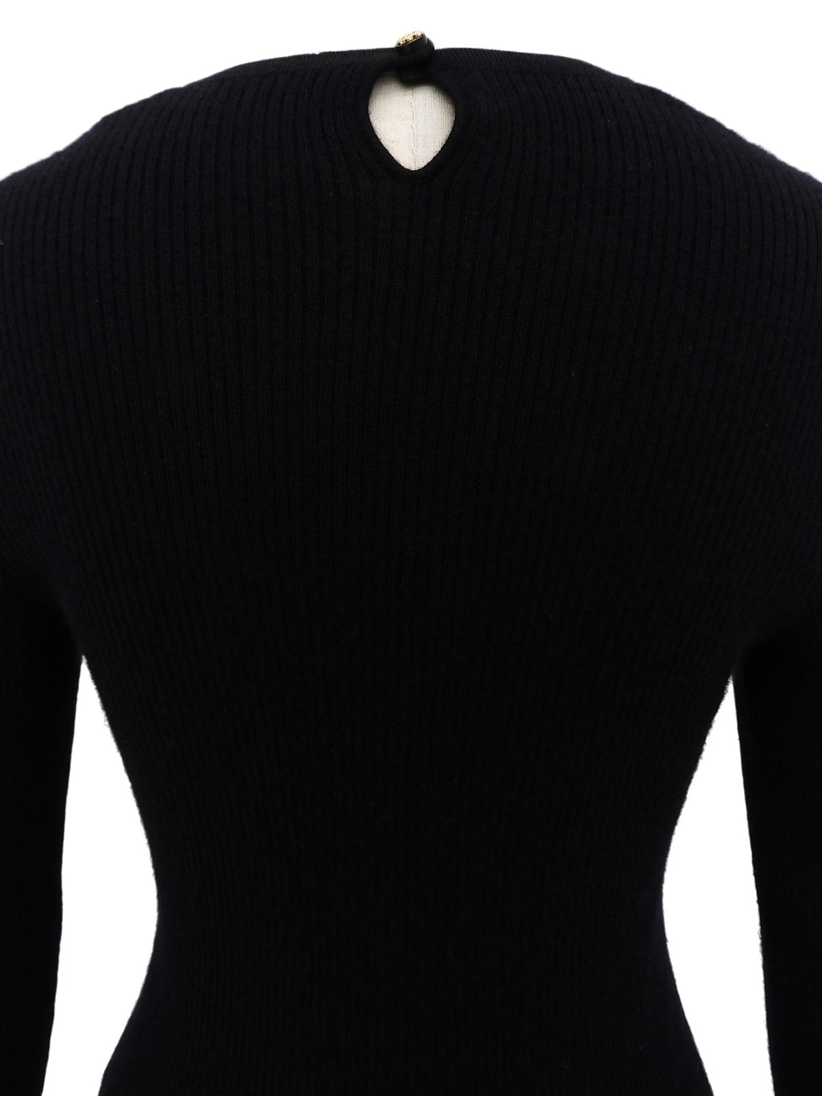 1996 Cashmere CC Mark Button Long Sleeve Knit Top #40 Black