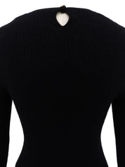 1996年製 カシミアCCマークボタン長袖ニットトップス ブラック