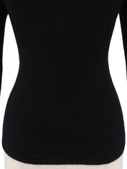 1996年製 カシミアCCマークボタン長袖ニットトップス ブラック