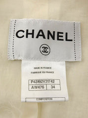 ロゴ刺繍CCマークボタンクォータースリーブジャケット ホワイト