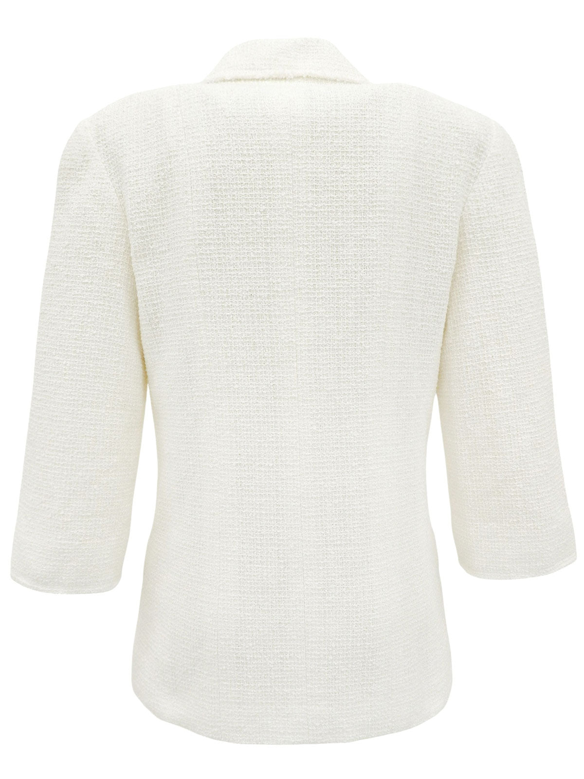 ロゴ刺繍CCマークボタンクォータースリーブジャケット ホワイト