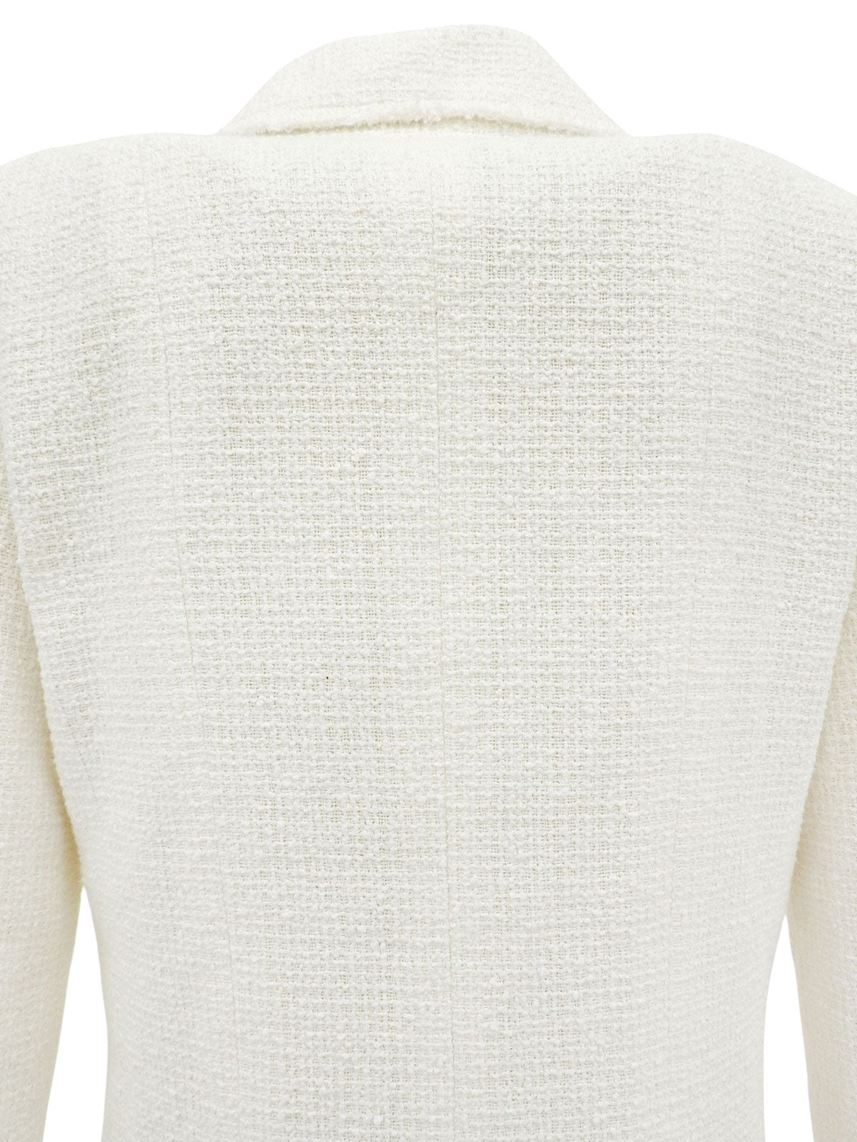 ロゴ刺繍CCマークボタンクォータースリーブジャケット ホワイト