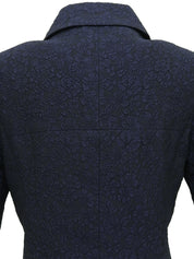 Camellia Pattern CC Mark Button Half Sleeve Jacket Navy
