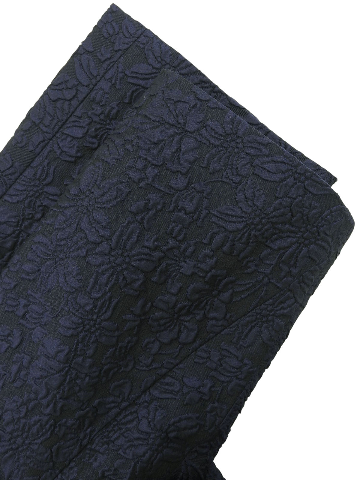 Camellia Pattern CC Mark Button Half Sleeve Jacket Navy