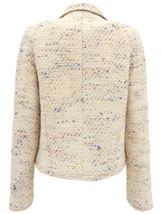 2003年製 ツイードCCマークボタンジャケット アイボリー/マルチ