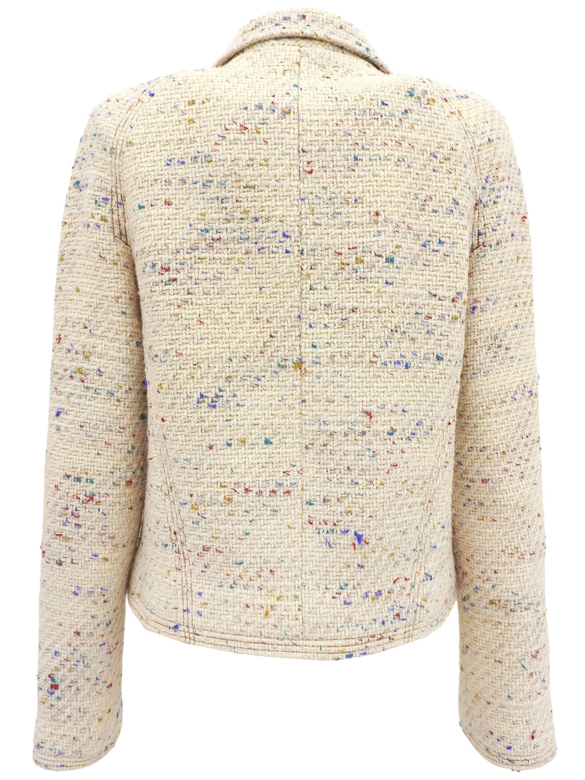 2003年製 ツイードCCマークボタンジャケット アイボリー/マルチ