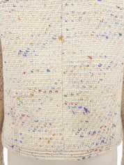 2003年製 ツイードCCマークボタンジャケット アイボリー/マルチ