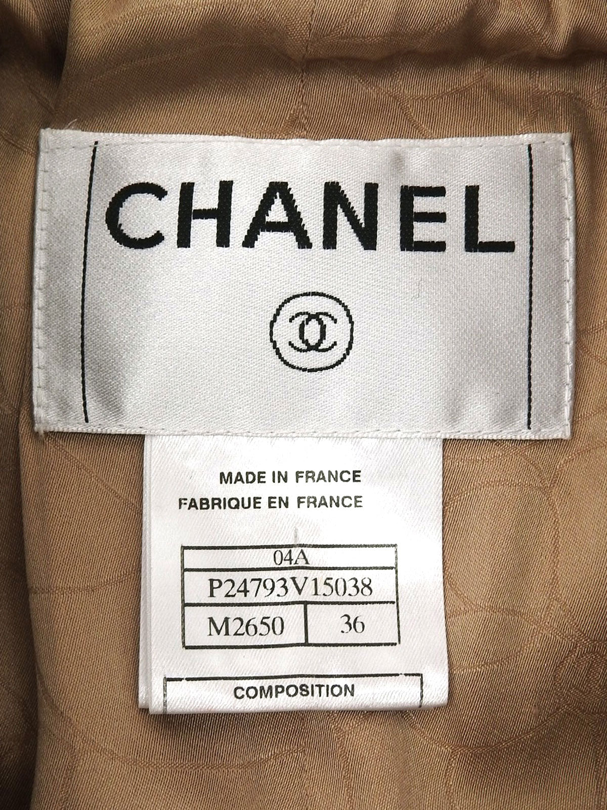 2004年製 ツイードリボンCCマークボタンジャケット　ベージュ/マルチ