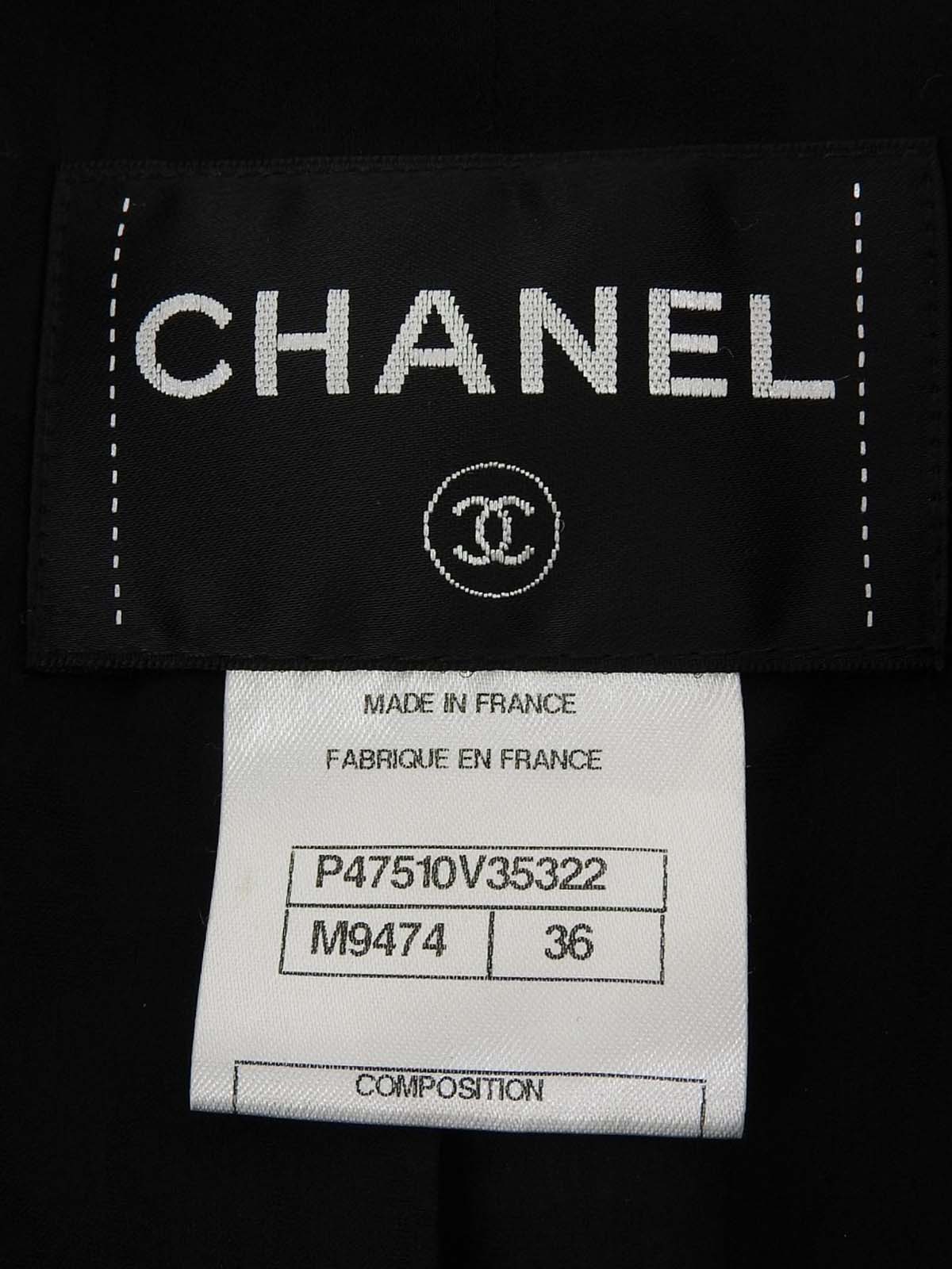 ツイードCCマークボタンジャケット ブラック/ホワイト