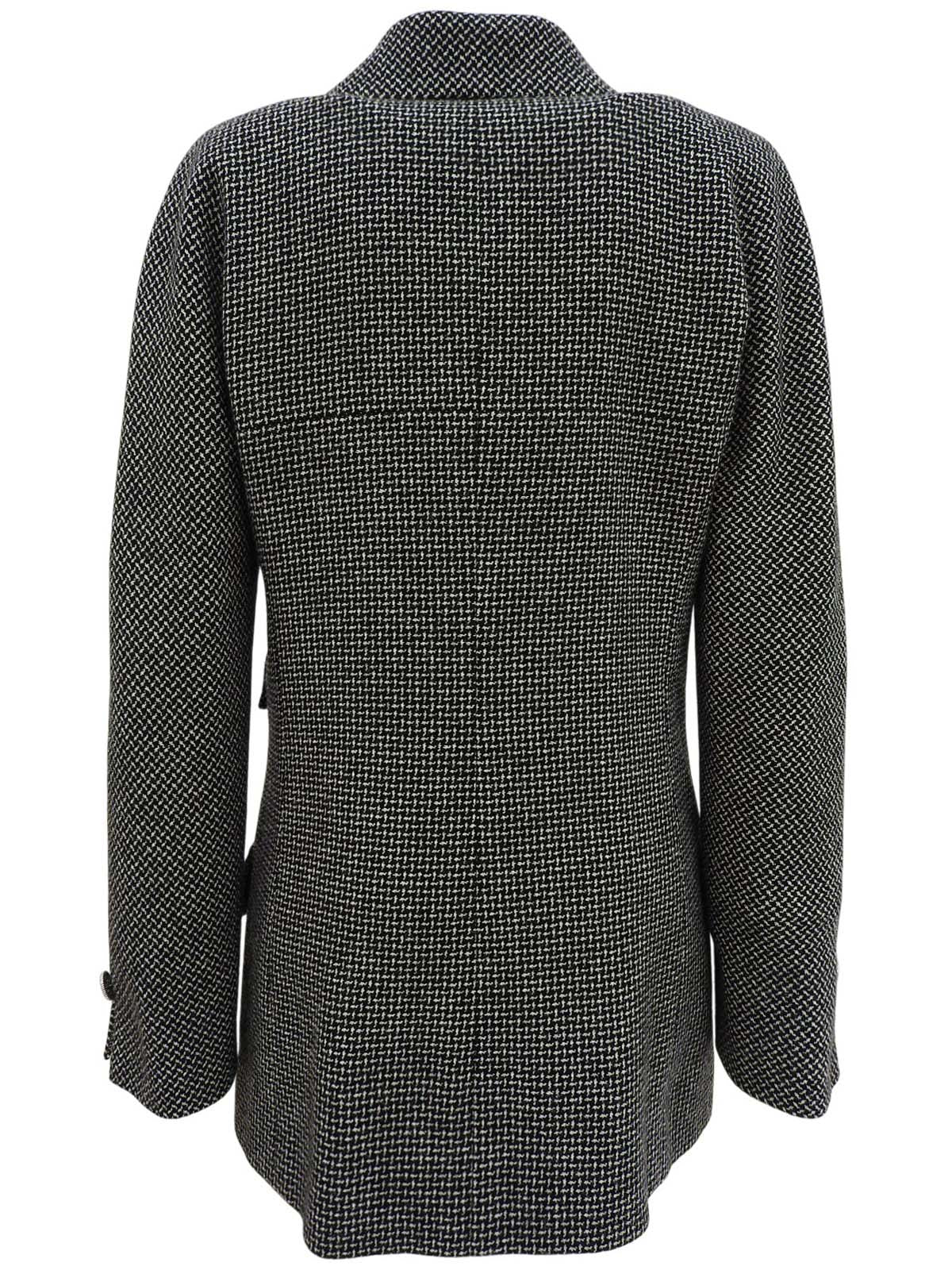 ツイードCCマークボタンジャケット ブラック/ホワイト