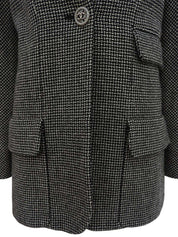 ツイードCCマークボタンジャケット ブラック/ホワイト