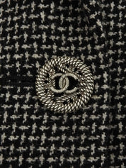 ツイードCCマークボタンジャケット ブラック/ホワイト