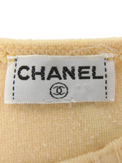 1996年製 ベルベットCCマークノースリーブワンピース クリームイエロー