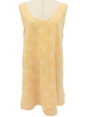 1996 Velvet CC Mark Sleeveless Dress #40 Cream Yellow