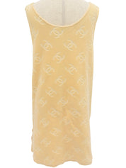 1996年製 ベルベットCCマークノースリーブワンピース クリームイエロー