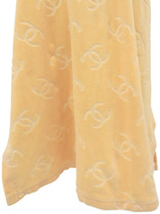 1996年製 ベルベットCCマークノースリーブワンピース クリームイエロー