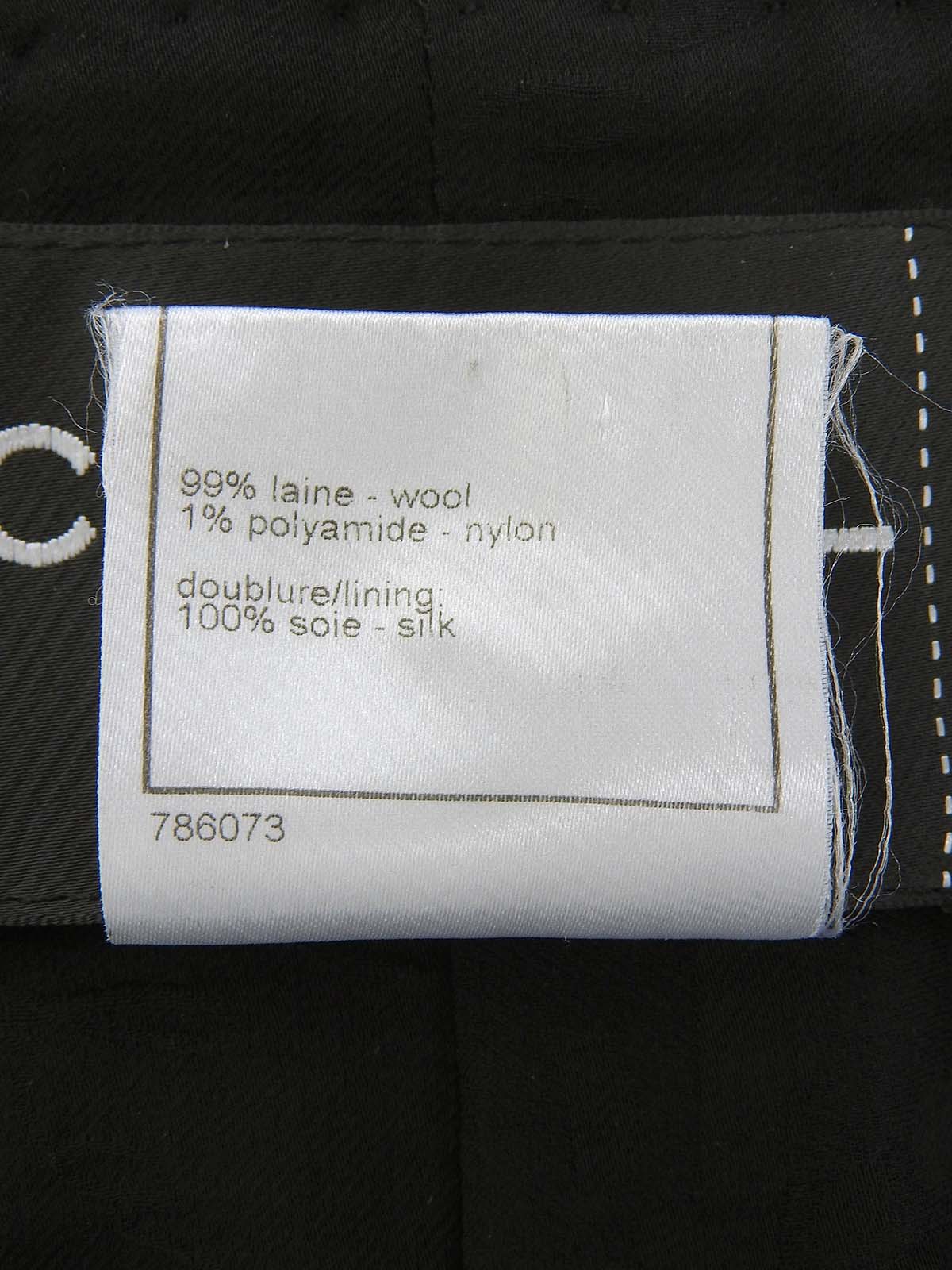 2009年製 ツイードドットCCマークボタンノーカラージャケット ブラック
