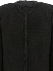 2009年製 ツイードドットCCマークボタンノーカラージャケット ブラック